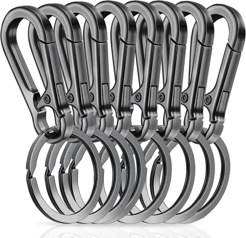Amaxiu Heavy Duty Metal Keychain with Quick Release Carabiner Clips - 8 Pcs - Image 1