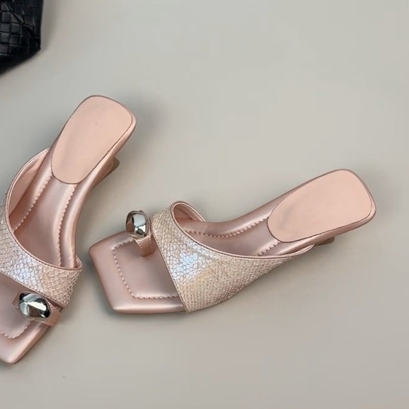 Women's Square Toe Buckle Sandals - Image 3