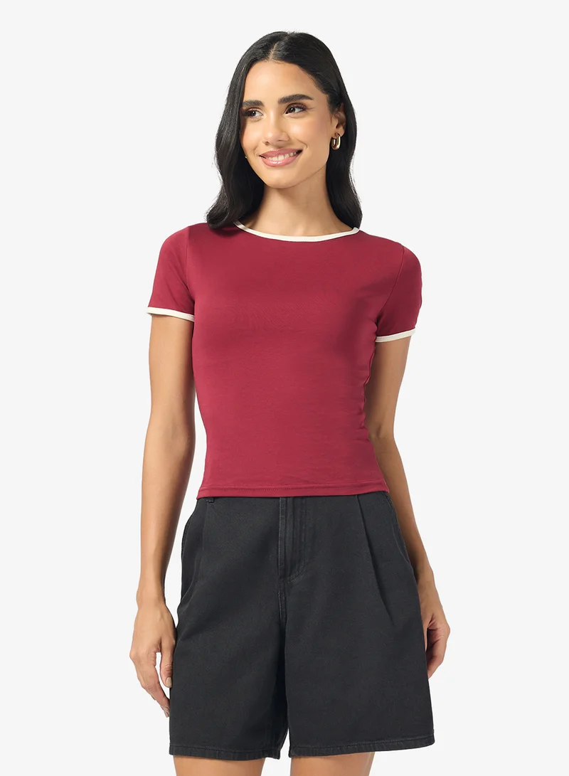 Ginger Slim Fit Cardigan with Contrast Trim