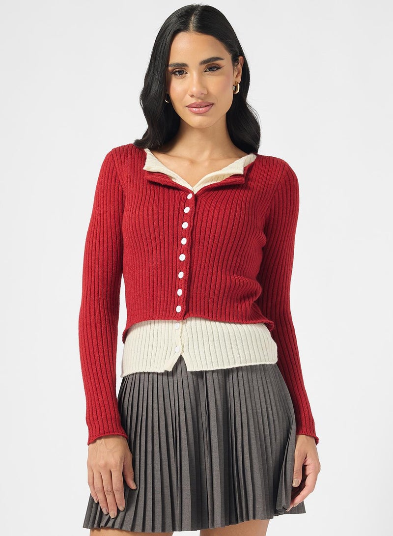 Ginger Slim Fit Cardigan with Contrast Trim - Image 5
