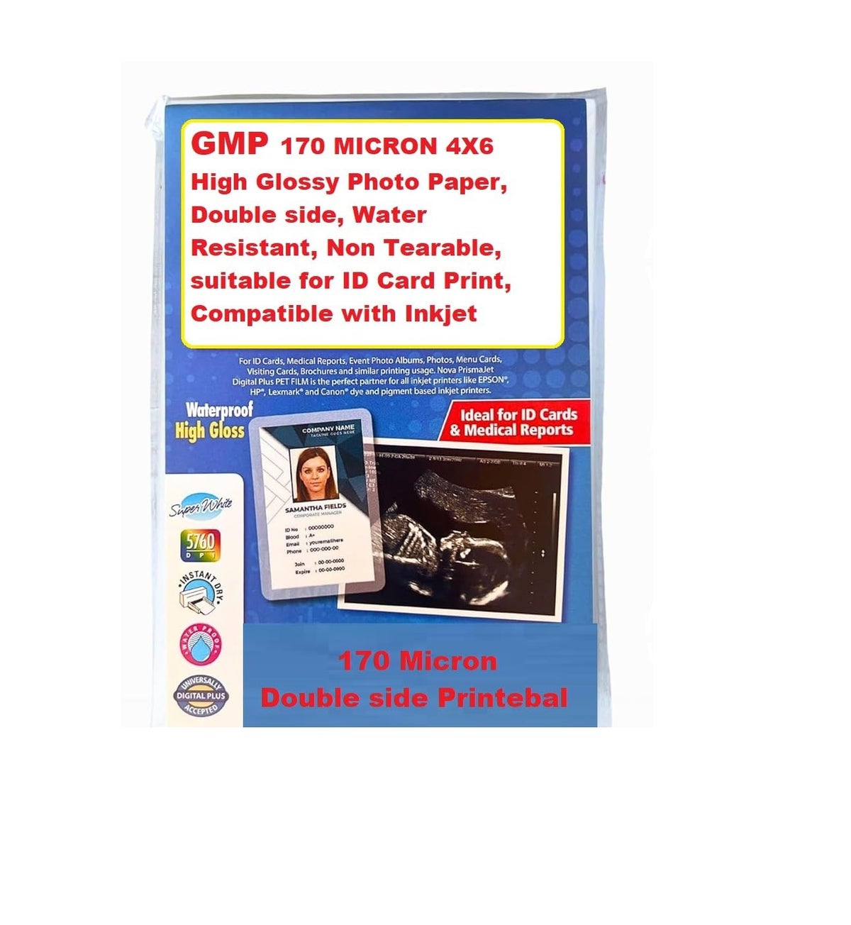 GMP INKJET NON-TEARABLE 6in X 4in SYNTHETIC SHEET - 170 MICRON - BOTH ...