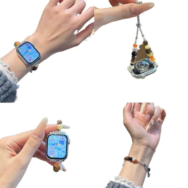 Adjustable 17.5 18cm Resin Bracelet Strap Smartwatch Band Compatible with Apple Watch SE with Fit Replacement Strap for Daily Wear - Image 2
