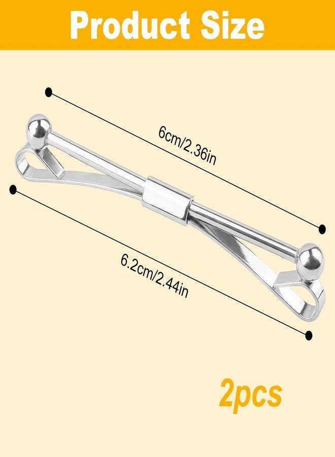 Pretwad 2 Pack Tie Clip & Collar Bar Set for Men - Gold & Silver Necktie Bar Pinch Clip with Tone, Business Tie Pins Collar Holder with Shirt Collar Chain for Wedding, Party, Office & Formal Events - Image 2