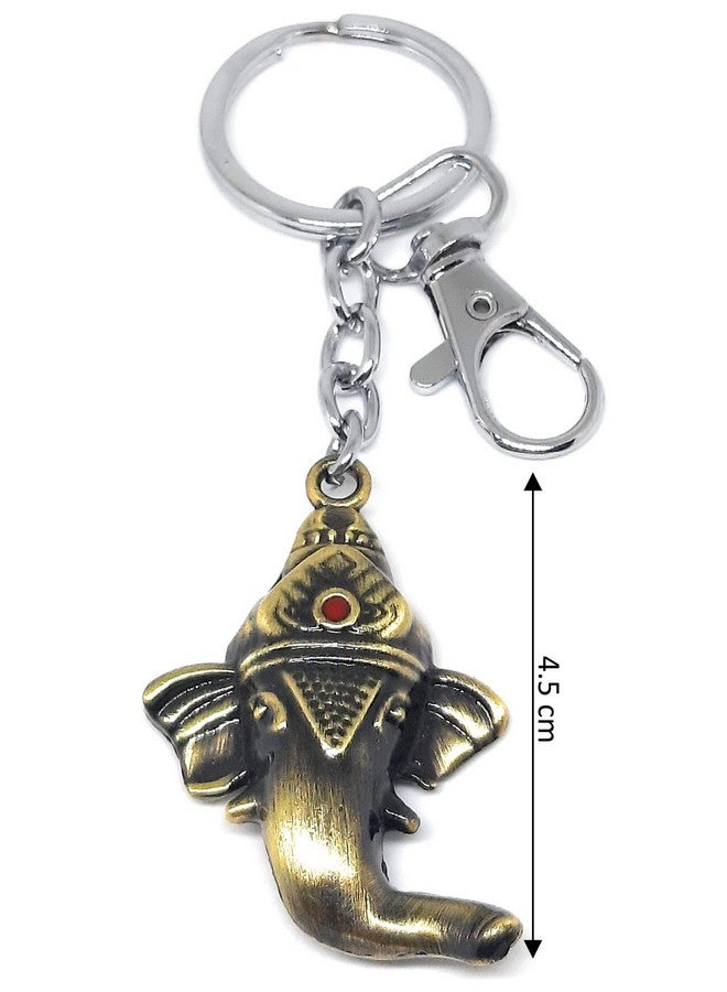 Aura Set Of 3 Goodluck Ekdanta Lambodhar Vighnaharta Siddhivinayak Ganesha Ganpati Bappa Keyring Keychain For Bike Car Home Office Keys Silver Metal Keychain - Image 4