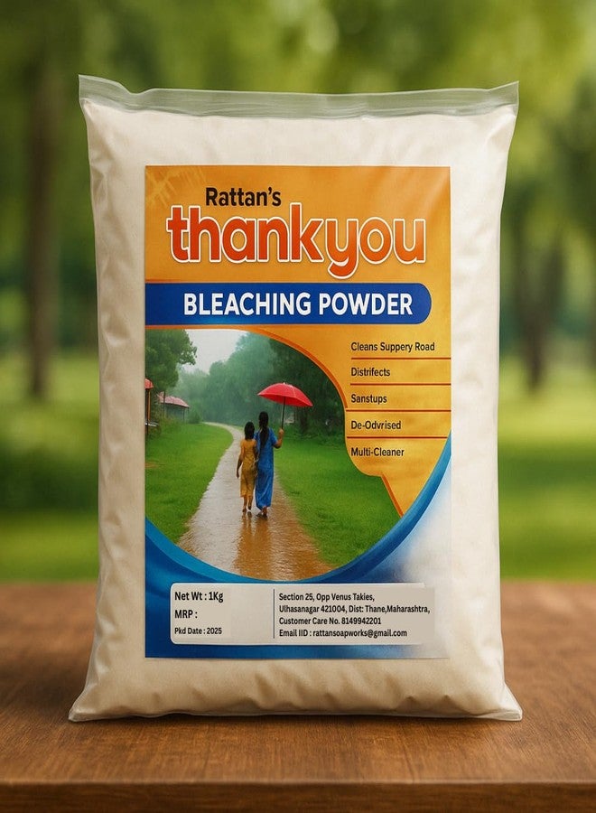 Rattan Bleaching Powder 1kg Strong Disinfectant for Laundry, Bathroom & Kitchen Water Purification & Floor Cleaning | Fast Acting & Safe Formula | For Home & Industrial Use - (Pack of 3) - Image 2