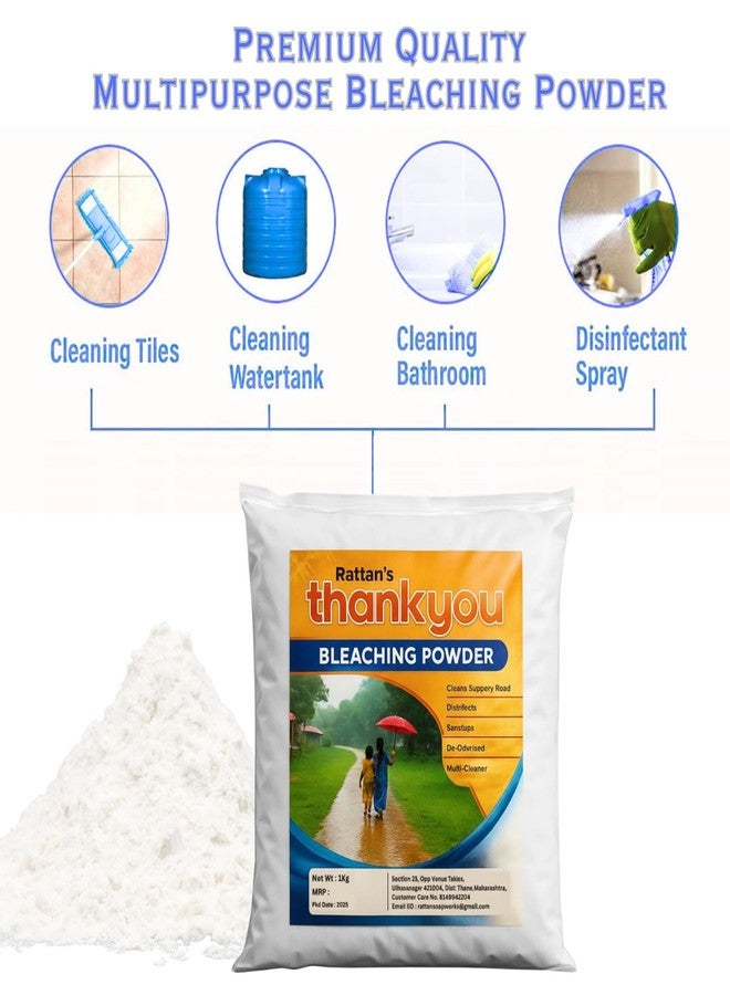 Rattan Bleaching Powder 1kg Strong Disinfectant for Laundry, Bathroom & Kitchen Water Purification & Floor Cleaning | Fast Acting & Safe Formula | For Home & Industrial Use - (Pack of 3) - Image 4