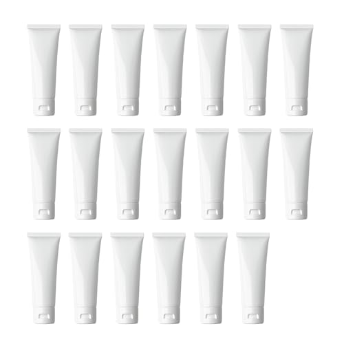 VASANA 20PCS 80ml27oz Empty Refill White Plastic Cosmetic Lotion Tubes Bottles Shampoo Facial Cleanser Makeup Sample Soft Container Tube Bottle Vial Jar Pot Case with Flip Cap - Image 2