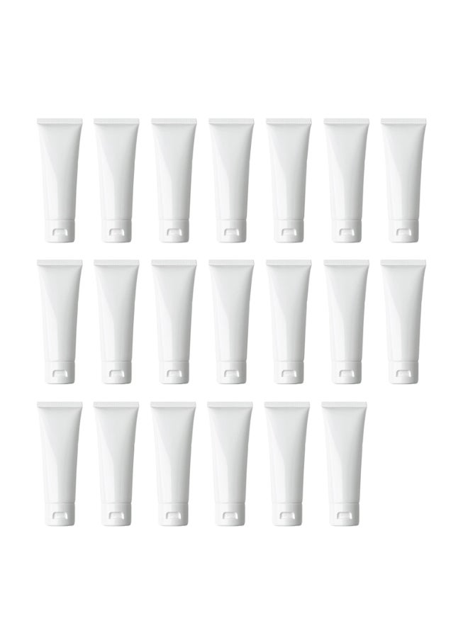 VASANA 20PCS 80ml27oz Empty Refill White Plastic Cosmetic Lotion Tubes Bottles Shampoo Facial Cleanser Makeup Sample Soft Container Tube Bottle Vial Jar Pot Case with Flip Cap - Image 3