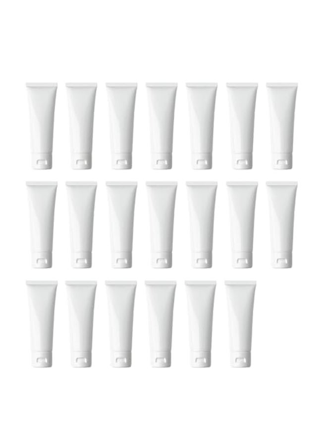VASANA 20PCS 80ml27oz Empty Refill White Plastic Cosmetic Lotion Tubes Bottles Shampoo Facial Cleanser Makeup Sample Soft Container Tube Bottle Vial Jar Pot Case with Flip Cap - Image 1