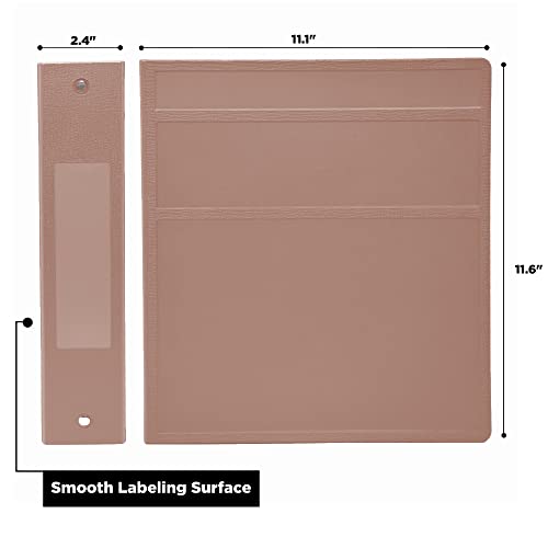 Carstens 2-Inch Heavy Duty 3-Ring Binder - Side Opening, Dusty Rose, Durable Plastic, Precision No-Gap Rings, Waterproof Cover, No Pockets, Holds 300 US Letter Sheets, BPA-Free, Made in USA (2825-3R) - Image 3