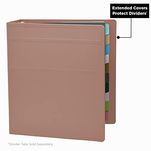 Carstens 2-Inch Heavy Duty 3-Ring Binder - Side Opening, Dusty Rose, Durable Plastic, Precision No-Gap Rings, Waterproof Cover, No Pockets, Holds 300 US Letter Sheets, BPA-Free, Made in USA (2825-3R) - Image 5