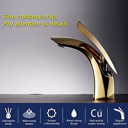 ALTON Accenture ACT21015 Brass Single Lever Basin Mixer, Golden, Golden Finish - Image 4
