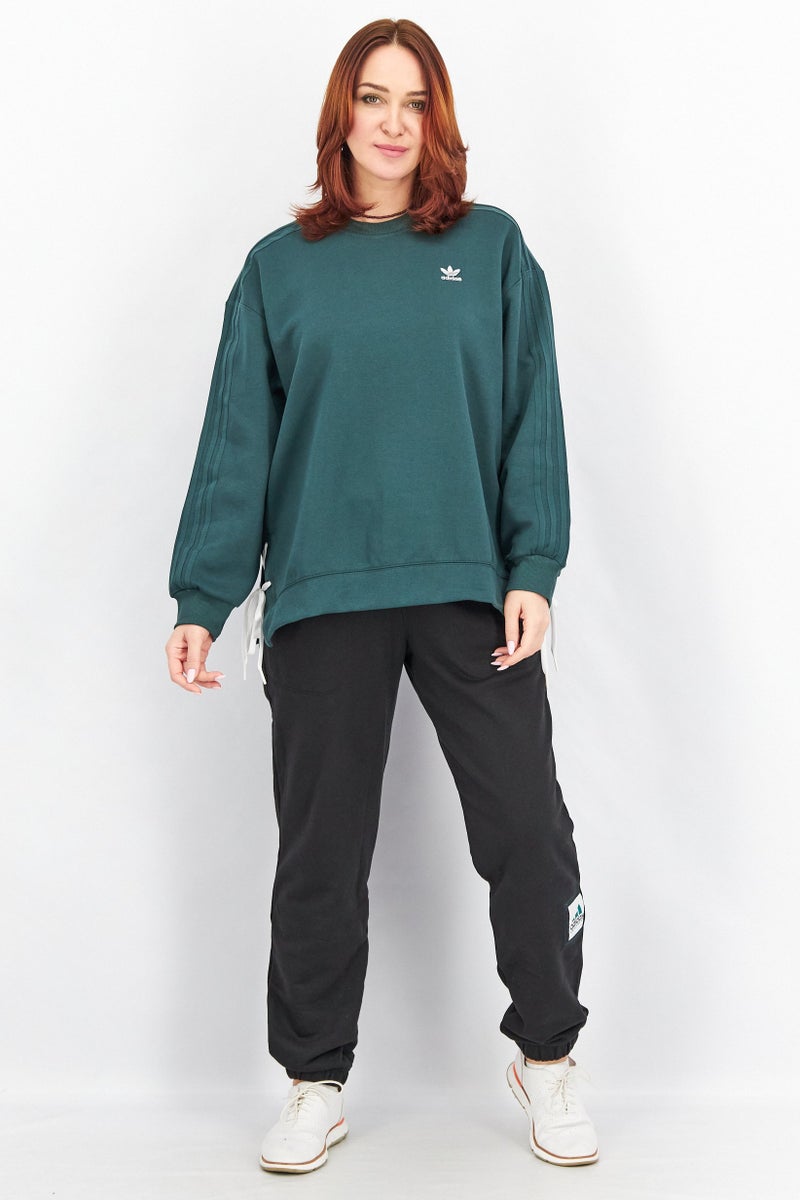 adidas Originals Women Sportswear Fit Embroidered Logo Outdoor Sweatshirts, Fern Green  - Image 4
