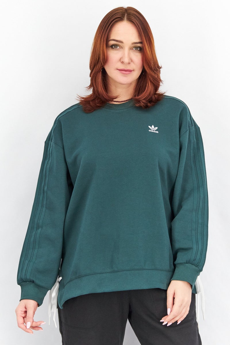adidas Originals Women Sportswear Fit Embroidered Logo Outdoor Sweatshirts, Fern Green  - Image 1