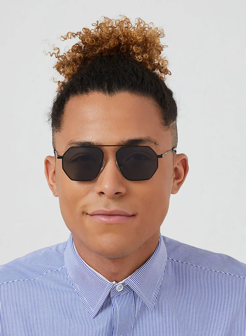 30Sundays Halcyon,Men Sunglasses, Geometric Sunglasses, UV Protection: UV400 (Black,Grey)