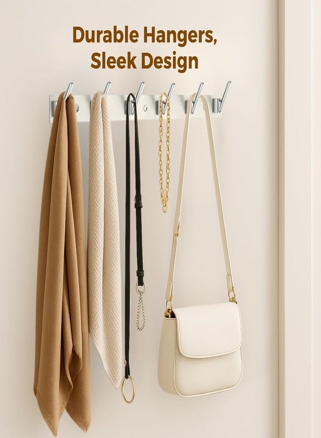 REDON Stainless Steel 6 Pin Bathroom Clothes Hanger | Hanger for Door | Clothes Wall Mounted,| Hooks Rail for Hanging Keys,Cloth,Towel, Accessories (Pack of 2) - Image 3