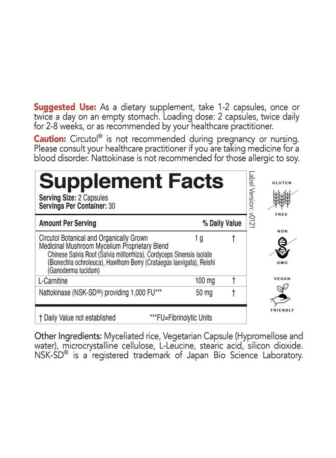 إيكو ناجينكس مكمل سيركوتول لضغط الدم من EcoNugenics لدعم القلب مع ناتوكيناز، مستخلص الزعرور، إل-كارنيتين، جذر المريمية، فطر الريشي والكورديسيبس - 60 كبسولة - Image 4