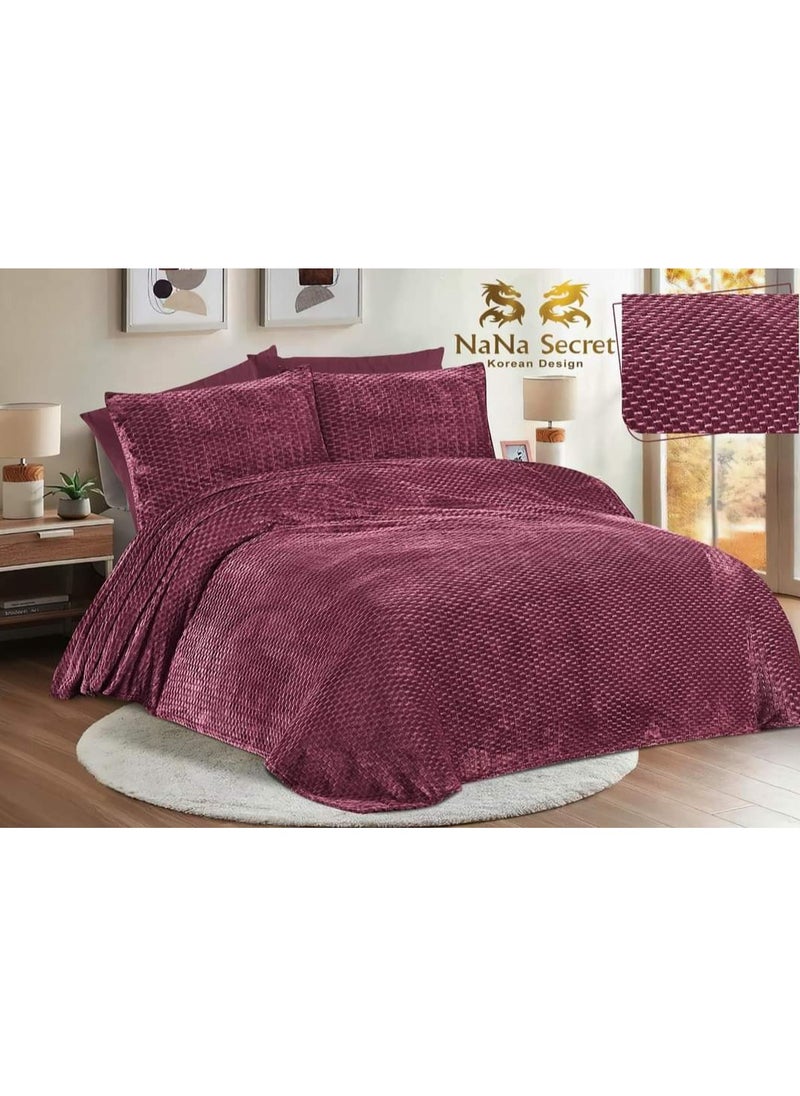 طقم مفرش سرير  قطيفة 3قطع حفر ليزر تصميم كوري - pzsku/ZD2F74EF57E1850839866Z/45/_/1733601647/dbae6c6a-c70a-4b80-ba19-0aad0702c104