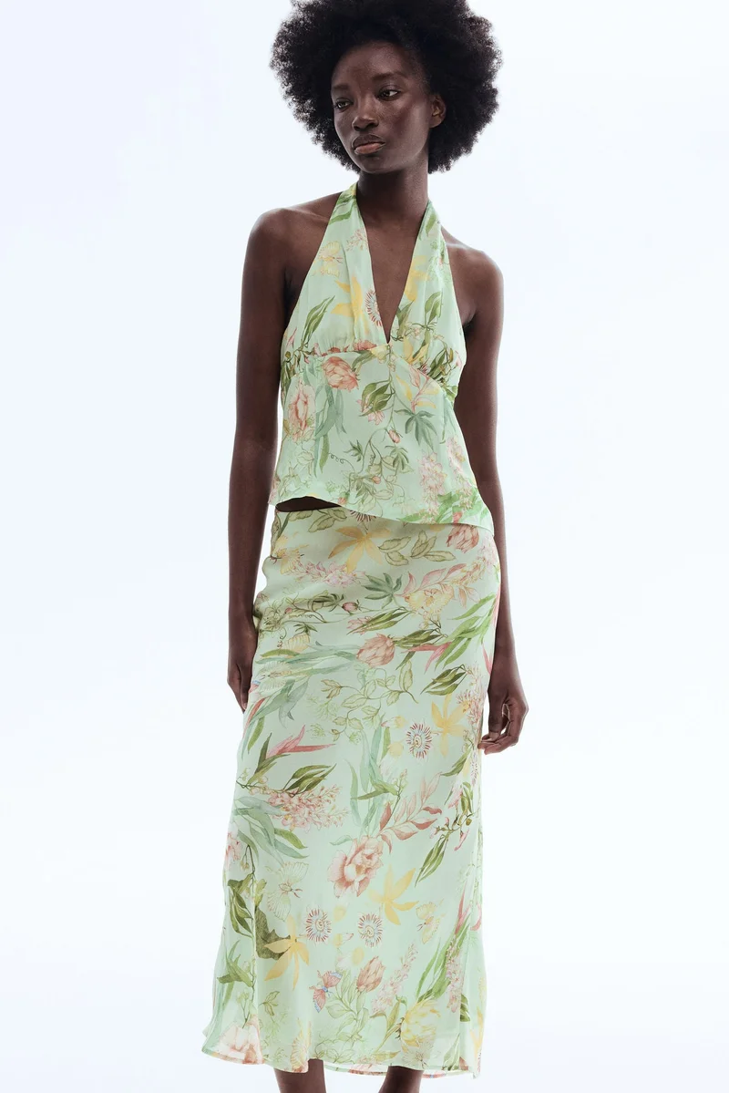 H&M Printed viscose skirt