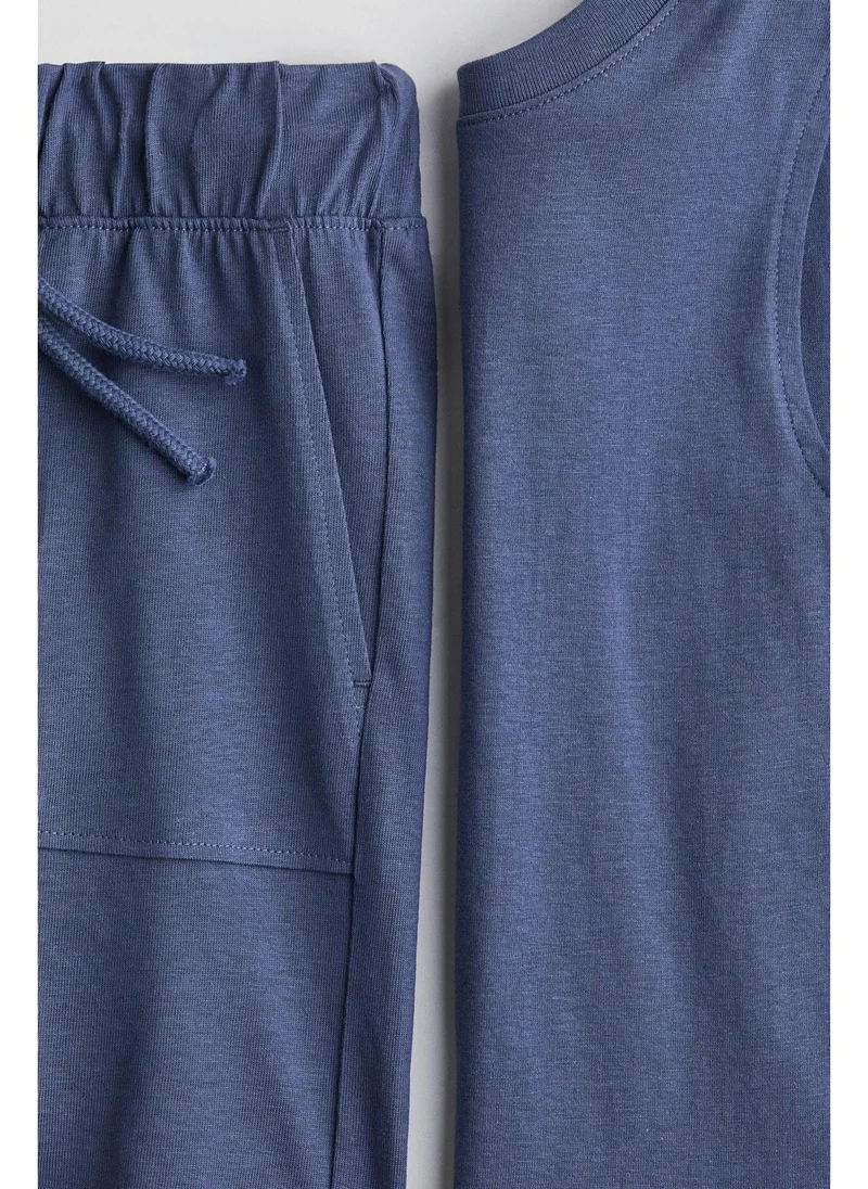 اتش اند ام 2-piece vest top and shorts cotton set