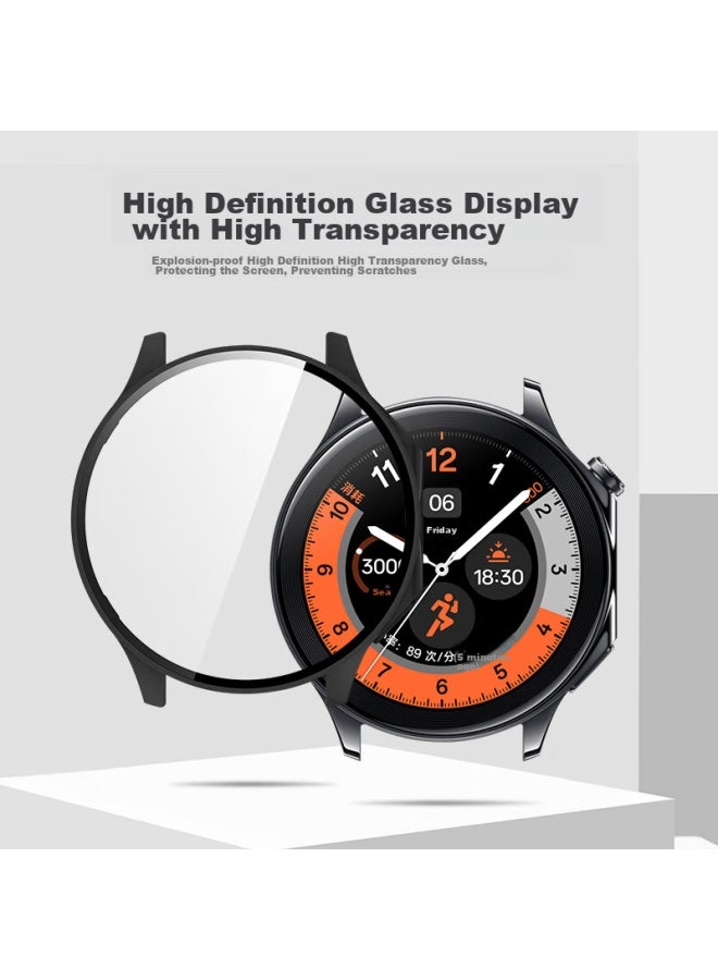 Ten Flashes Oppo Watch X واقي + فيلم واقي، تغطية كاملة متكاملة Oppo Watch X واقي ساعة وواقي شاشة، غطاء صلب مقاوم للخدش، مضاد لبصمات الأصابع - Image 3
