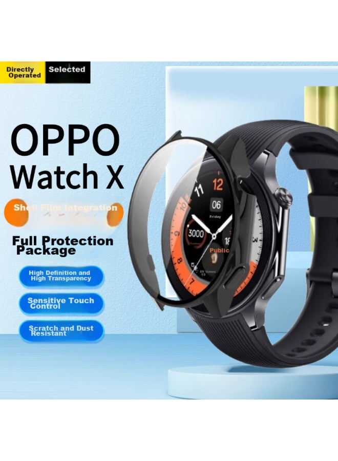 Ten Flashes Oppo Watch X واقي + فيلم واقي، تغطية كاملة متكاملة Oppo Watch X واقي ساعة وواقي شاشة، غطاء صلب مقاوم للخدش، مضاد لبصمات الأصابع - Image 1