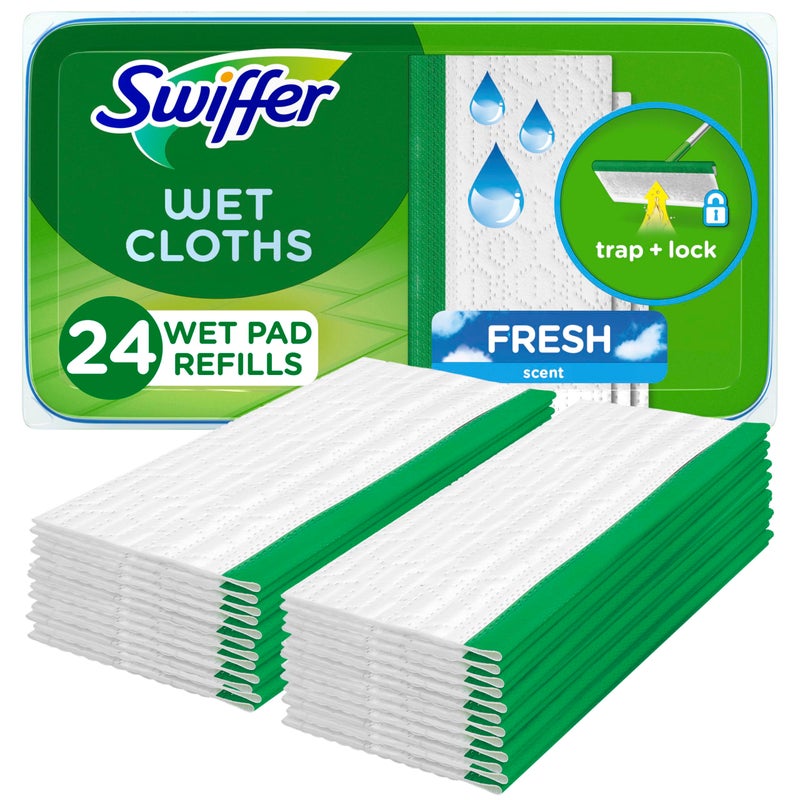 Swiffer Sweeper Wet Mopping Cloths Mops for Floor Cleaning OpenWindow Fresh 24 Count