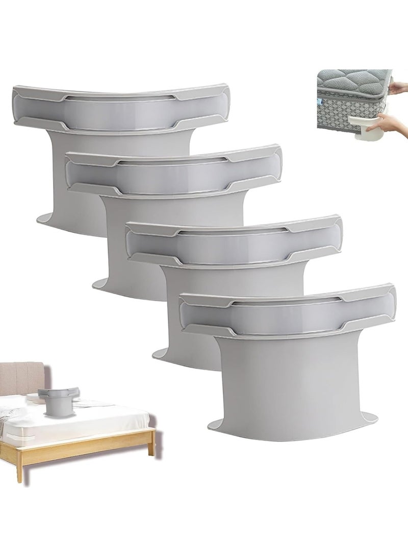 حاملات ملاءات قابلة للقفل، مجموعة من 4 حوامل ملاءات للزوايا، تثبت ملاءات السرير بإحكام في مكانها، لجميع أحجام الملاءات، حاملات ملاءات غير قابلة للانزلاق تثبت ملاءات السرير بإحكام في مكانها، سهلة التركيب (رمادي) - Image 1