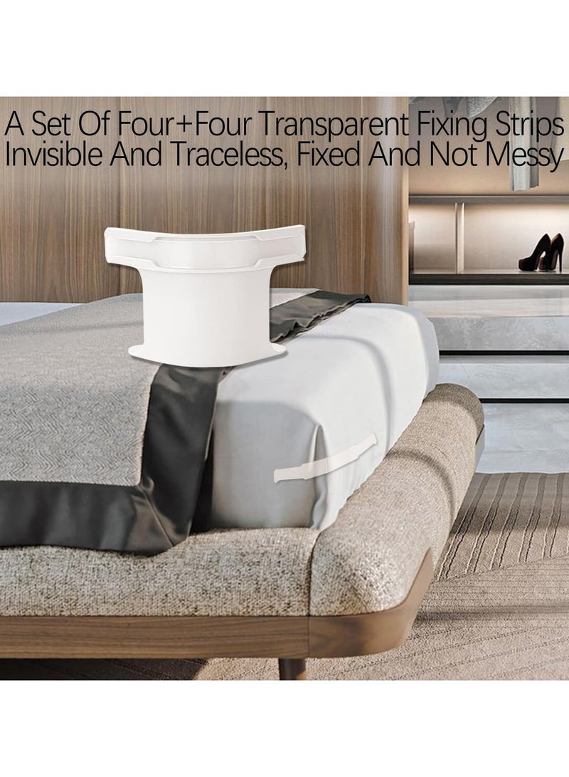 حاملات ملاءات قابلة للقفل، مجموعة من 4 حوامل ملاءات للزوايا، تثبت ملاءات السرير بإحكام في مكانها، لجميع أحجام الملاءات، حاملات ملاءات غير قابلة للانزلاق تثبت ملاءات السرير بإحكام في مكانها، سهلة التركيب (رمادي) - Image 3
