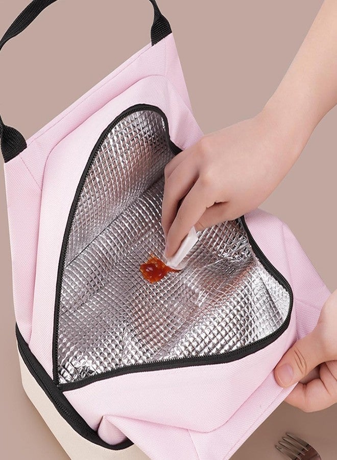 ZURITY 2 Layer Insulated Lunch Bag for Women & Men – Double-Layer Tote with Thermal Insulation, Leakproof Portable Cooler Handle, Reusable Box Office, School Travel (Pink) - Image 5