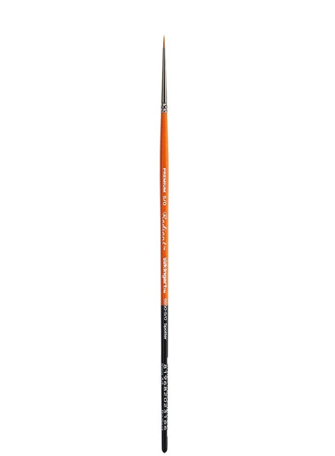 KINGART Premium Radiant 6650-5/0 Spotter Series Artist Brush, Synthetic Taklon Hair, Short Handle, for Acrylic, Oil and Watercolor Painting, Size 5/0 - Image 1