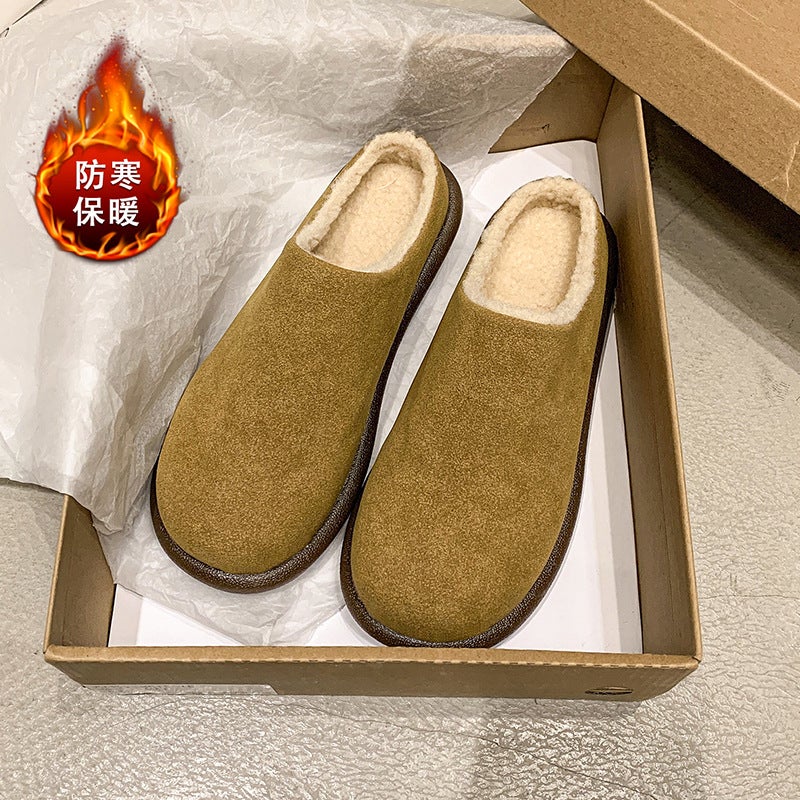 Birkenneth Shoes Covered Head Mao Mao Slippers Women'S Warm Outer Wear Non-Slip Soft Bottom Mao Mao Shoes Cotton Slippers - Image 1