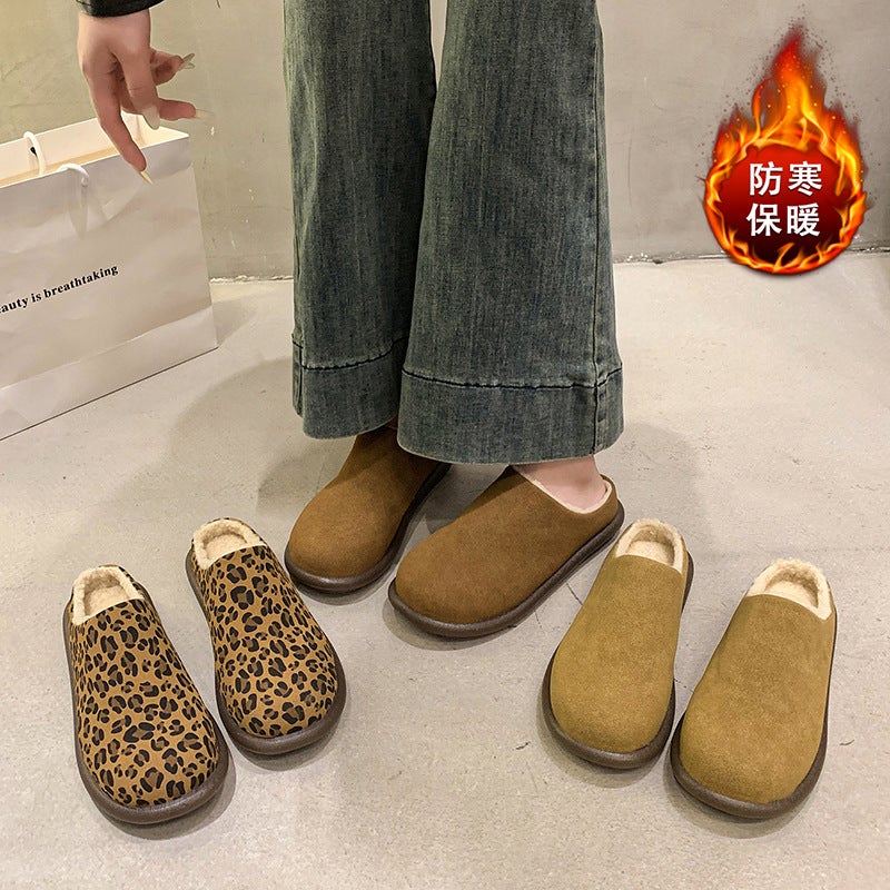 Birkenneth Shoes Covered Head Mao Mao Slippers Women'S Warm Outer Wear Non-Slip Soft Bottom Mao Mao Shoes Cotton Slippers - Image 2