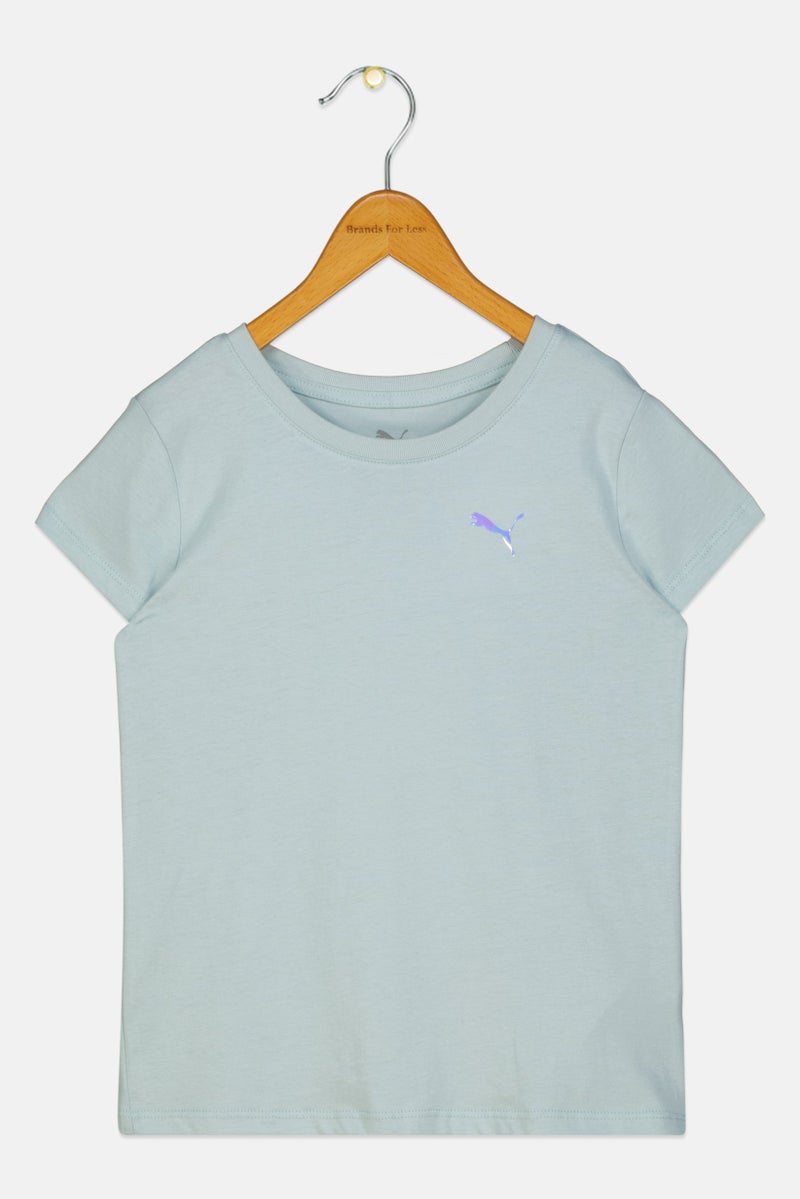 PUMA ملابس رياضية للبنات للأطفال تي شيرت تدريب بأكمام قصيرة، أخضر نعناعي - Image 2