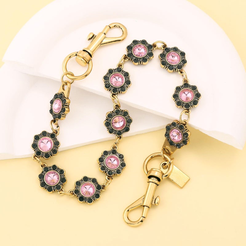 SORGERLY Bag Purse Charm Extender Chain - Vintage Tote Handbags Keychian Accessories - Designer Gifts for Women (Gold flower chain) - Image 3