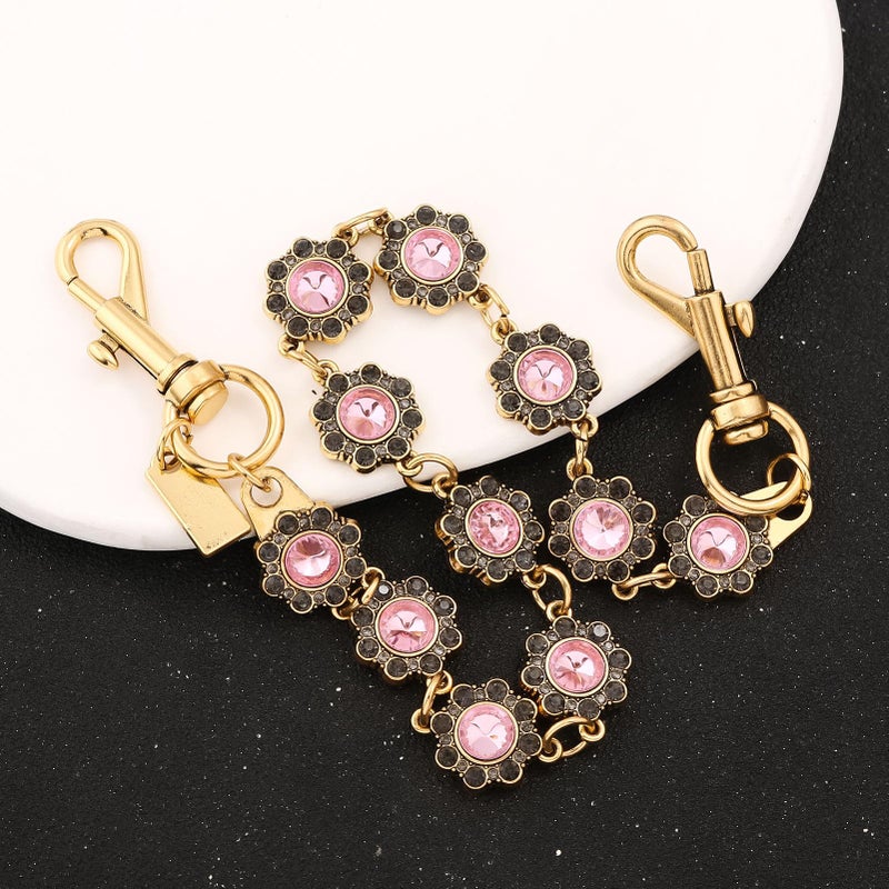 SORGERLY Bag Purse Charm Extender Chain - Vintage Tote Handbags Keychian Accessories - Designer Gifts for Women (Gold flower chain) - Image 5