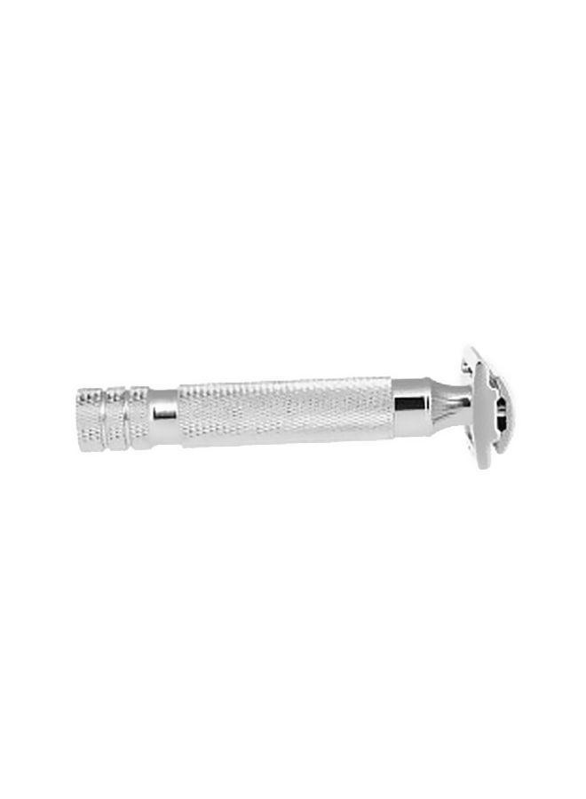 NIBEMINENT Double Edge Handled Shaving Razor Silver - Image 1