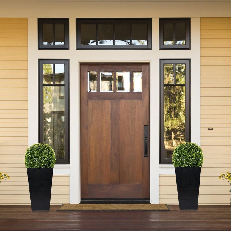 SEVENLOVE 29in Artificial Plants with LED Lights,Artificial Boxwood Topiary Trees Artificial Outdoor with Pot, Artificial Plant Shrub for Front Porch Home Office Decorâ€¦ ï»¿ ï»¿ - Image 4