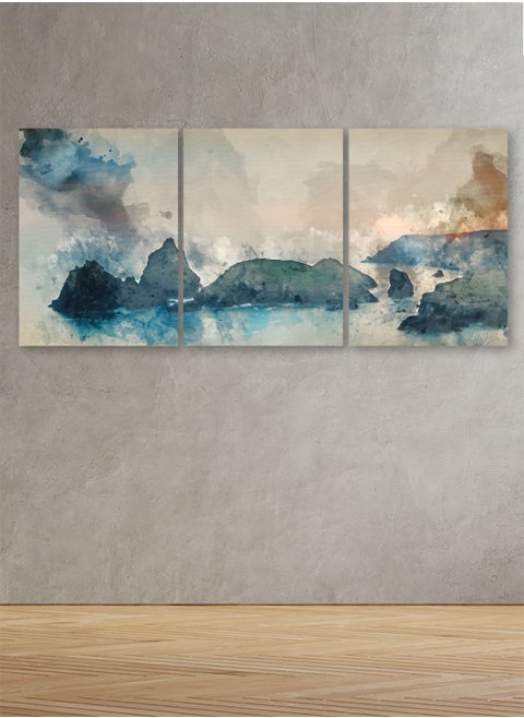 Decorative Wall Art Painting with an Abstract Design, 3Pieces, Size 120x60cm