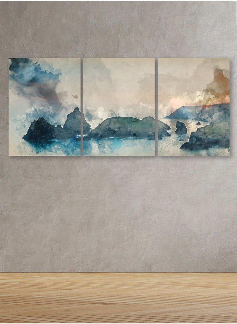 Marktna - Decorative Wall Art Painting with an Abstract Design, 3Pieces, Size 120x60cm - Image 1