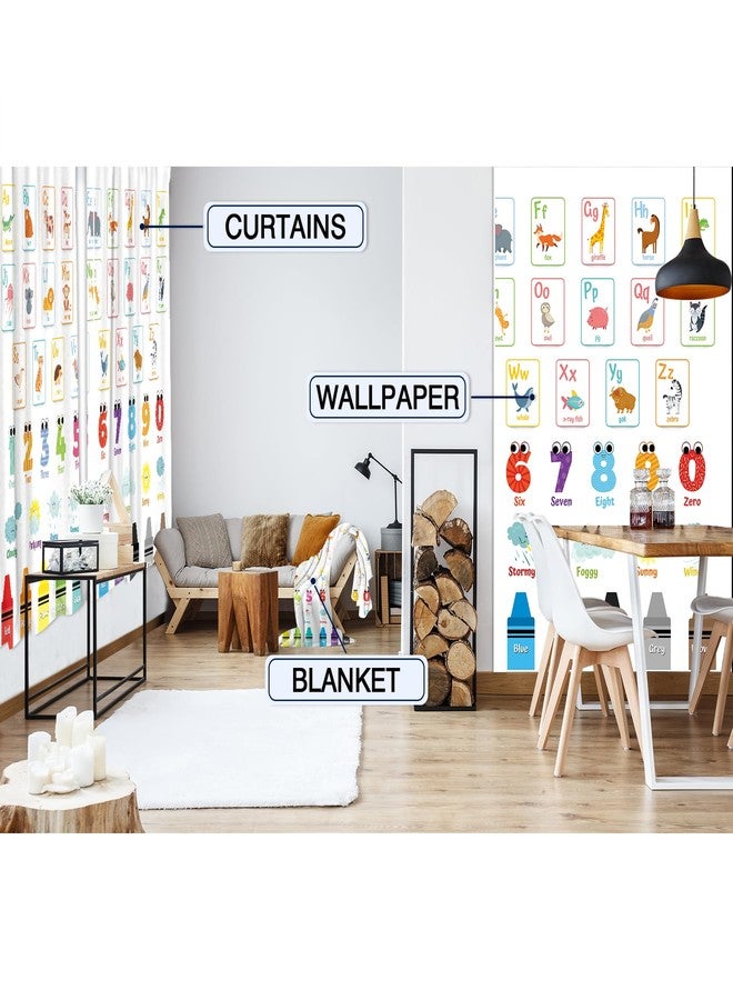 MESHELLY Alphabet ABC Kids Curtains 42Wx63H Inch Rod Pocket Colorful Cartoon Animal Learning Daycare Preschool Classroom Curtains Educational Nursery Playroom Bedroom Living Room Window Drapes 2 Panel - Image 5