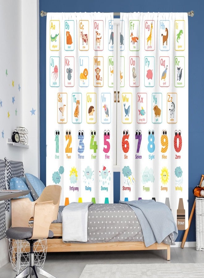 MESHELLY Alphabet ABC Kids Curtains 42Wx63H Inch Rod Pocket Colorful Cartoon Animal Learning Daycare Preschool Classroom Curtains Educational Nursery Playroom Bedroom Living Room Window Drapes 2 Panel - Image 4
