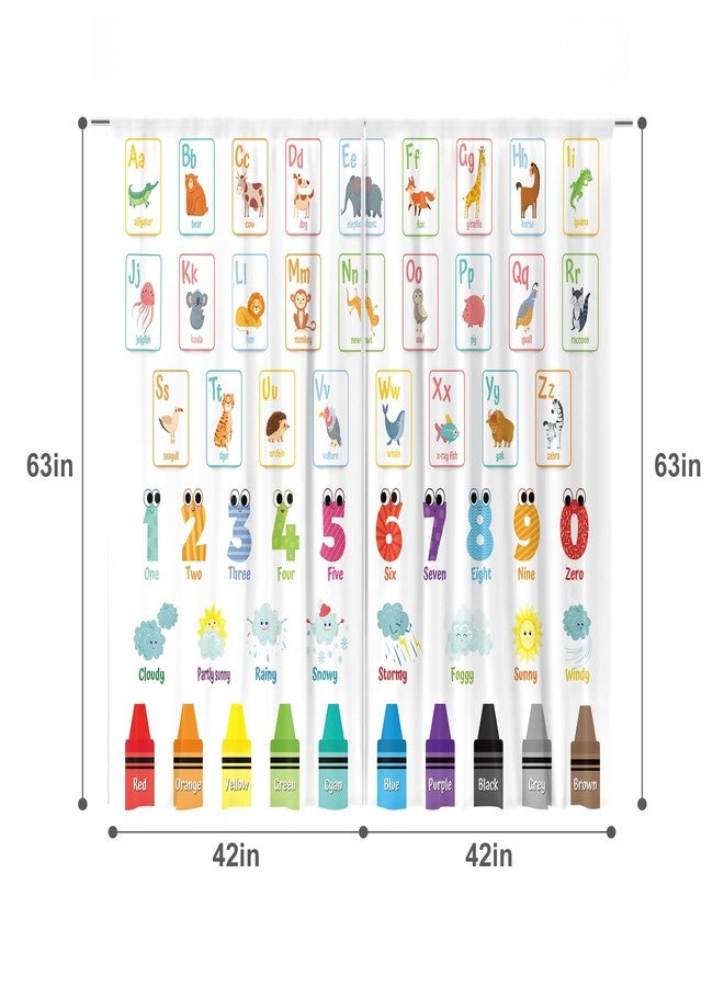MESHELLY Alphabet ABC Kids Curtains 42Wx63H Inch Rod Pocket Colorful Cartoon Animal Learning Daycare Preschool Classroom Curtains Educational Nursery Playroom Bedroom Living Room Window Drapes 2 Panel - Image 3