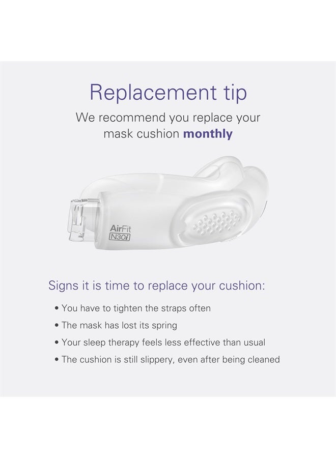 Resmed AirFit N30i Nasal Replacement Cushion - Wide - ResMed CPAP Supplies - Silicone - Replace Every Month - Image 5