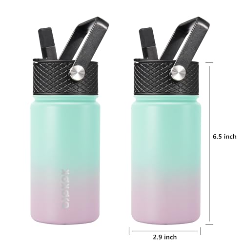 BJPKPK Water Bottle with Straw Lid 15 oz Insulated Water Bottle Stainless Steel Metal Water Bottles Reusable Leak Proof BPA Free Thermo Flask Cups Marshmallow - Image 3