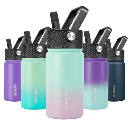 BJPKPK Water Bottle with Straw Lid 15 oz Insulated Water Bottle Stainless Steel Metal Water Bottles Reusable Leak Proof BPA Free Thermo Flask Cups Marshmallow - Image 1