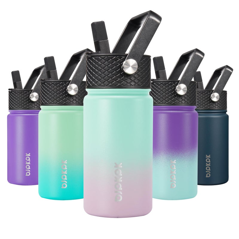 BJPKPK Water Bottle with Straw Lid 15 oz Insulated Water Bottle Stainless Steel Metal Water Bottles Reusable Leak Proof BPA Free Thermo Flask Cups Marshmallow - Image 2