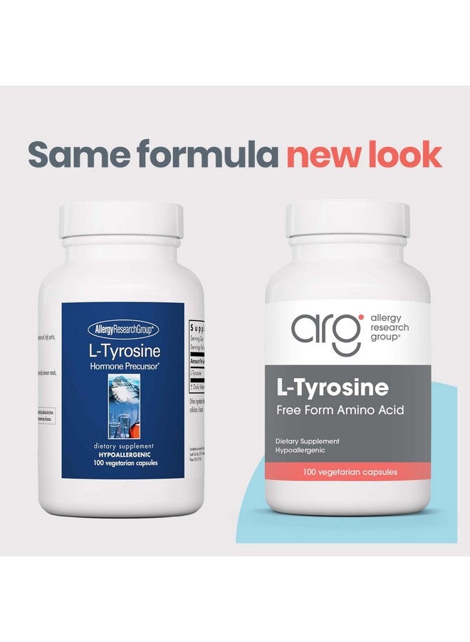Allergy Research Group L-Tyrosine - Brain Support, Hormone Precursor, Free Form Amino Acid, 500mg Supplement, Thyroid Support Capsules - 100 Count - Image 2