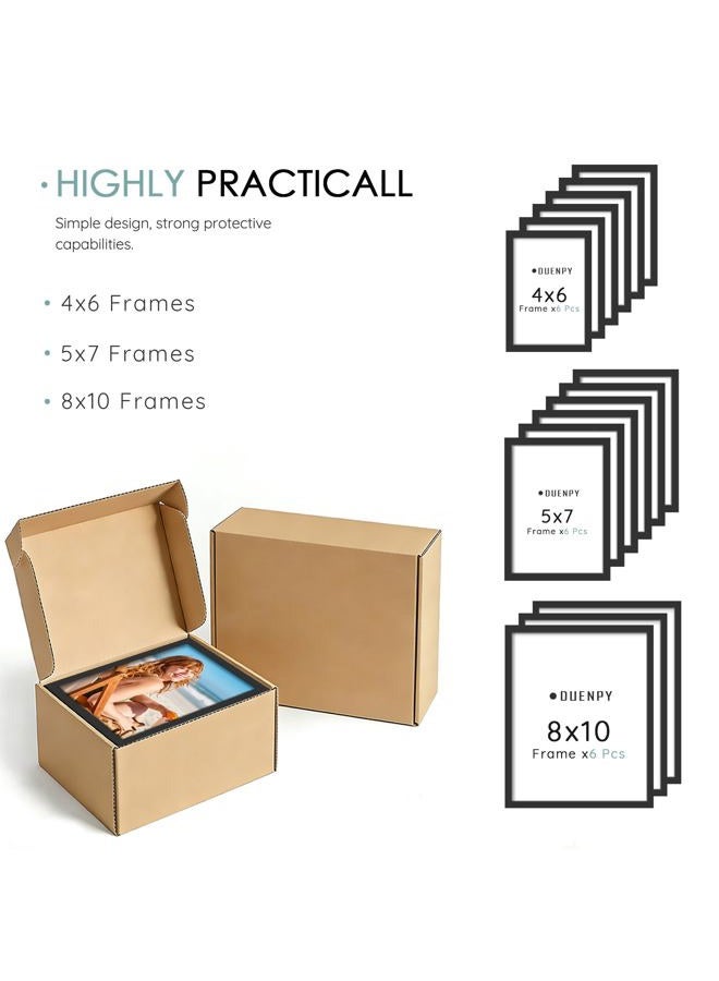 DUENPY 15 Pack Picture Frames Collage Wall Decor, Black Frame Set with 3pcs 8x10, 6pcs 5x7, 6pcs 4x6 for Gallery Display, Wall Mounting & Tabletop, Bulk Photo Frames for Living Room Decor - Image 3