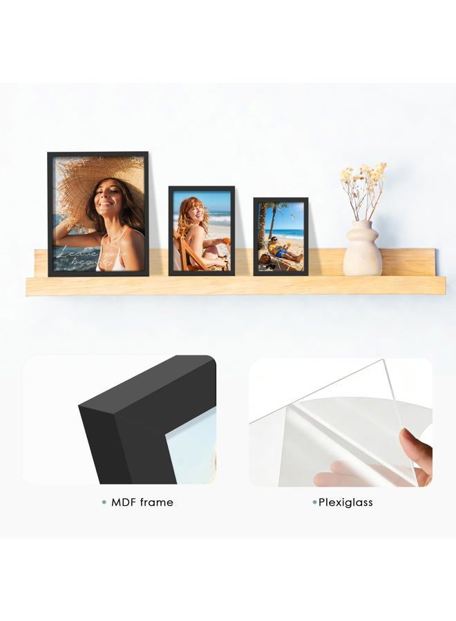 DUENPY 15 Pack Picture Frames Collage Wall Decor, Black Frame Set with 3pcs 8x10, 6pcs 5x7, 6pcs 4x6 for Gallery Display, Wall Mounting & Tabletop, Bulk Photo Frames for Living Room Decor - Image 5